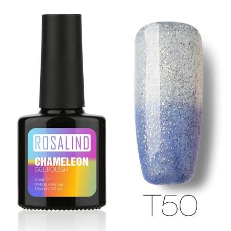 ROSALIND Chameleon สียาทาเล็บเจล เปลี่ยนตามอุณหภูมิ กริตเตอร์ Gel Polish Soak Off UV LED (10ml.) #T50