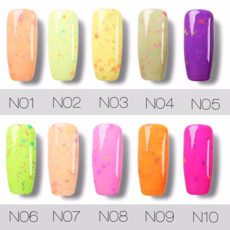 ROSALIND Cheese สียาทาเล็บเจล สีชีส สีขนม กริตเตอร์ Gel Polish Soak Off UV LED (10ml.) #N12