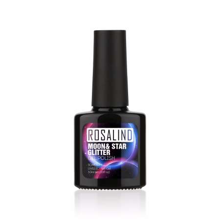 ROSALIND Moon  Star Glitter  สียาทาเล็บเจล 3D กริตเตอร์ พระจันทร์ ดวงดาว Gel Polish Soak Off UV LED (10ml.) #S02