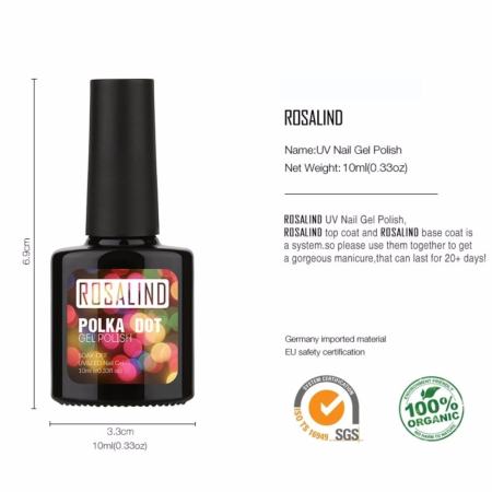 ROSALIND Polka Dot สียาทาเล็บเจล สีขนม สีลูกกวาด สีแคนดี้ Gel Polish Soak Off UV LED (10ml.) #D09