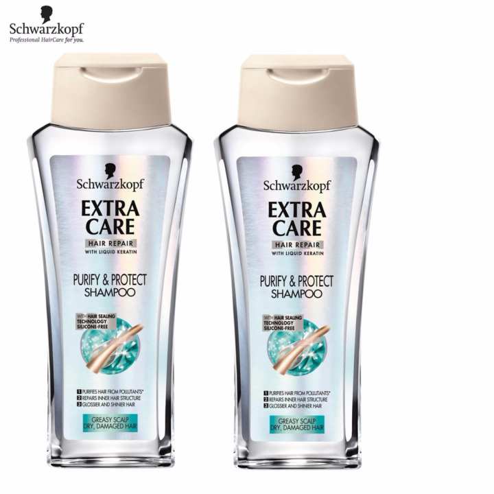 ราคา Schwarzkopf Extra Care Purify & Protect Shampoo 400ml x2 รีวิว