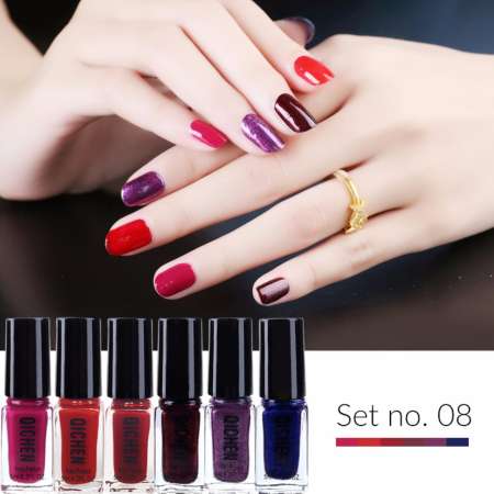 Set 6ขวด สีทาเล็บ ยาทาเล็บ QICHEN  6pcs*5ml. #08