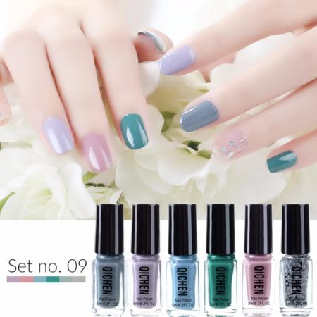 Set 6ขวด สีทาเล็บ ยาทาเล็บ QICHEN  6pcs*5ml. #09