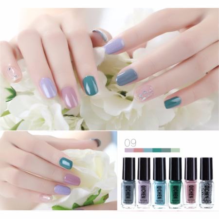 Set 6ขวด สีทาเล็บ ยาทาเล็บ QICHEN  6pcs*5ml. #09