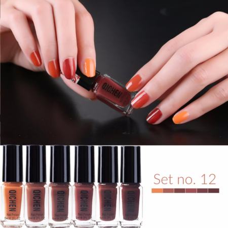 Set 6ขวด สีทาเล็บ ยาทาเล็บ QICHEN  6pcs*5ml. #12