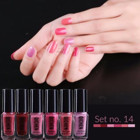 Set 6ขวด สีทาเล็บ ยาทาเล็บ QICHEN  6pcs*5ml. #14