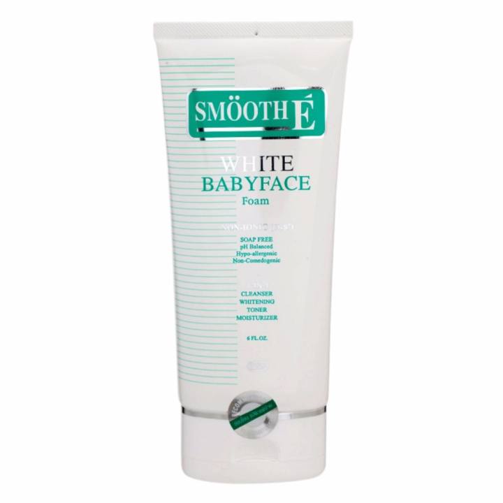 ข้อมูล สมูท-อี ไว้ท์ เบบี้ เฟส หลอดใหญ่ SMOOTH E White Babyface Foam 4 in 1 (6 OZ.) 180 กรัม pantip