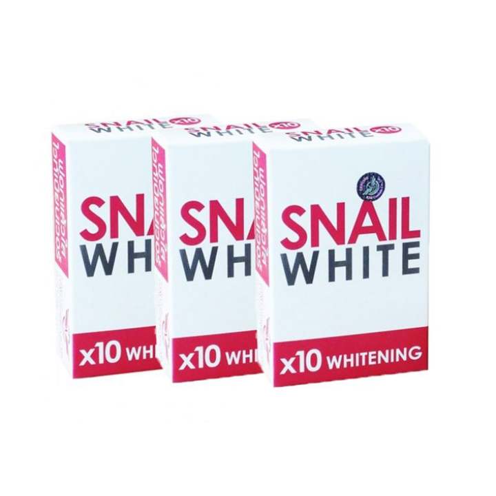 ราคา Snail White Soap x10 Whitening สบู่หอยทากฟอกผิว 70g. (แพ็ค 3 ก้อน) พันทิป
