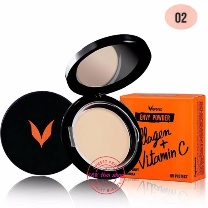 Verena Envy Powder (10 g.) แป้งพัฟ ผสม Collagen + Vitamin C #02 เหมาะสำหรับผิวกลาง
