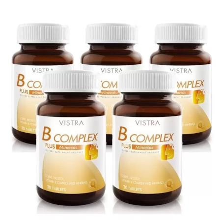 VISTRA B Complex Plus Mineralsวิตามินบีรวม บำรุงสมอง และระบบประสาท(30เม็ด)