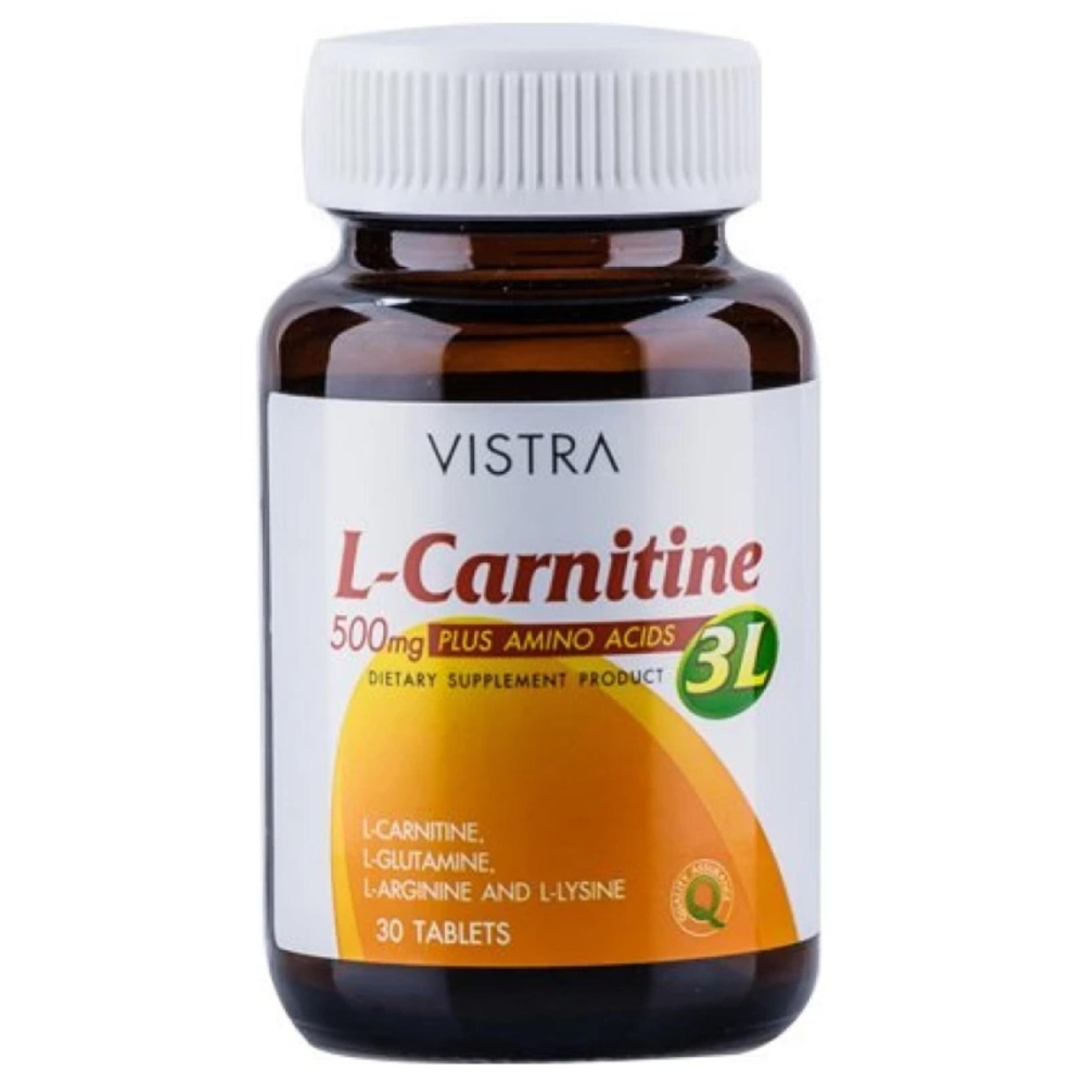 รีวิว VISTRA L CARNITINE PLUS AMINO ACID(3L) 500MG 30 TAB วิสทร้า แอล