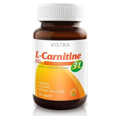 VISTRA L-Carnitine 500 mg Plus 3L (30เม็ด)