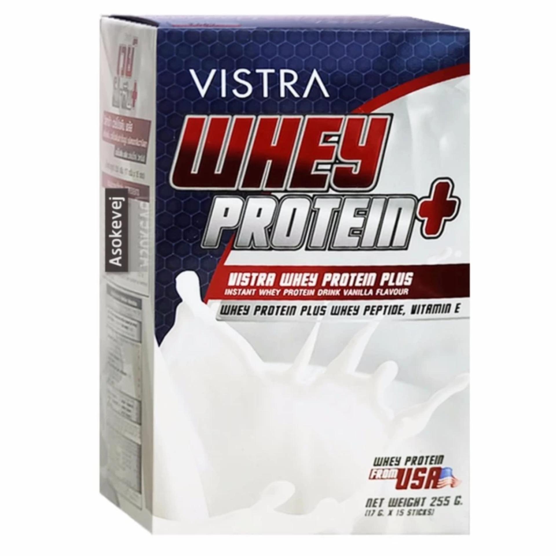 Vistra Whey Protein Plus (1 กล่อง) เวย์ โปรตีน 15 ซอง
