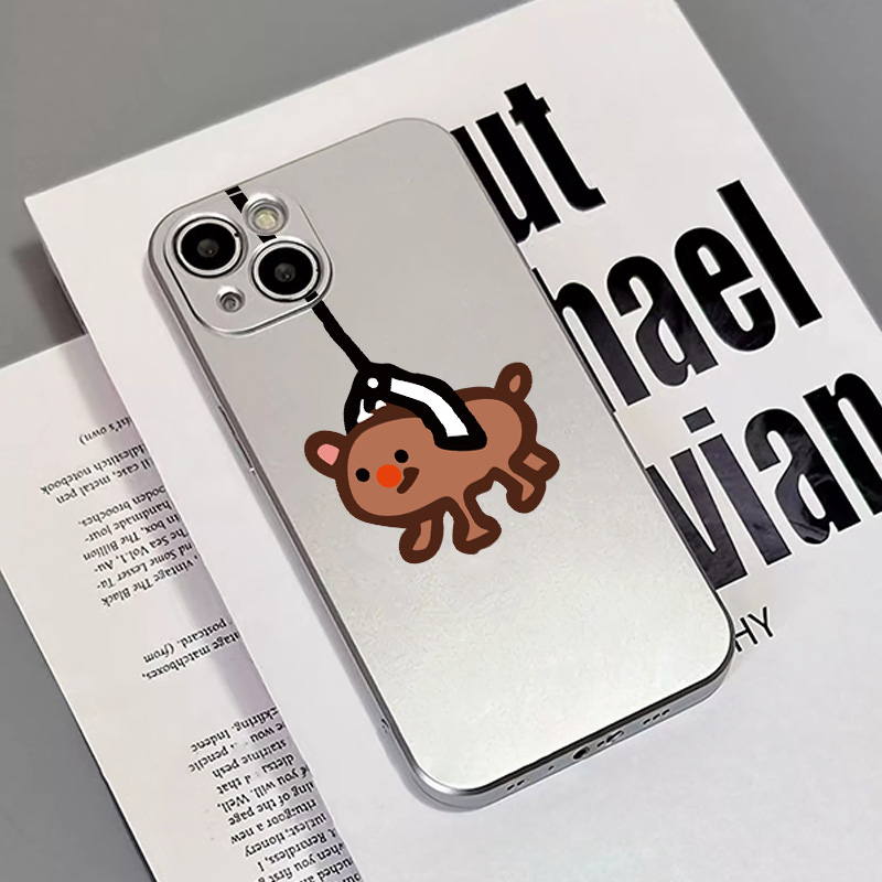 Ốp Điện Thoại Silicon TPU Mềm Mạ Điện Hình Cún Dễ Thương Cho IPhone 14 13 12 Pro Max 11 XS XR X 8 + 7 6S Plus