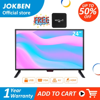 JOKBEN แอลอีดีทีวี 24 นิ้วทีวีจอแบน FULL HD HDMI_AV_VGA_USB พร้อมกล่องทีวี