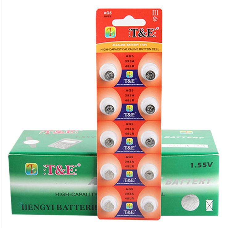 ถ่านกระดุม T&E รุ่น AG5 10 pcs AG5 AG 5 G5 393A LR48 LR754 1.55 V 60 ...