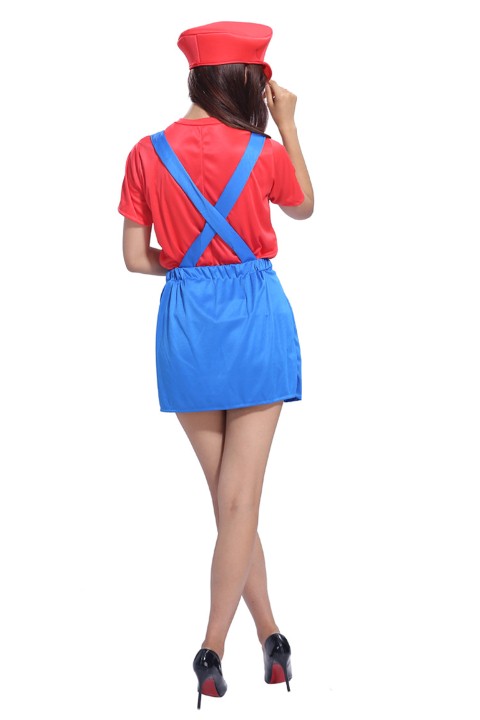 CP 184 ชุดมาริโอหญิง มาริโอ มาริโอ้ Dress for Woman Mario Suit Super ...