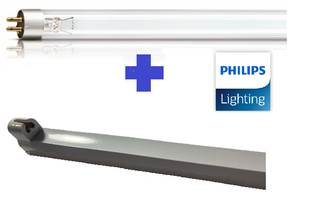หลอด UV Phillips 8W คัดแกรด + ราง T5 G5 + บาลาสต์ สายไฟ มี มอก ครบชุด พร้อมติดตั้ง