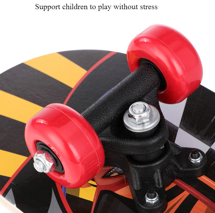 สเก็ตบอร์ดสำหรับเด็ก สเก็ตบอร์ด 4 ล้อ สำหรับผู้เริ่มเล่น หัดเล่น เหมาะสำหรับเด็กอายุ 3 ปีขึ้นไป skateboard รุ่นความยาว 60 cm 4 wheel skateboard for beginners