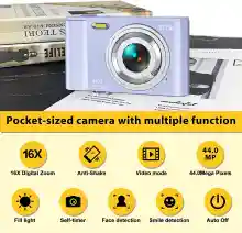 ภาพขนาดย่อของภาพหน้าปกสินค้ากล้องดิจิตอลซูมดิจิตอล Full HD 44ล้านพิกเซล 16x กล้องถ่ายรูป 4K HD กล้องการ์ดระดับมืออาชีพ vlog กล้องวิดีโอ กล้องวิดีโอความละ( ประกัน +SD Card + ฟิล์ จากร้าน Online Boutique บน Lazada ภาพที่ 14