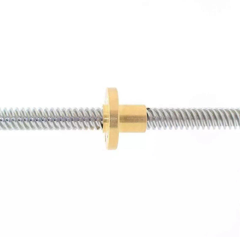 T8 Lead screw (2มม. Pitch, 4 starts, 8 mm. Lead) 700 mm. (long) and Brass Nut