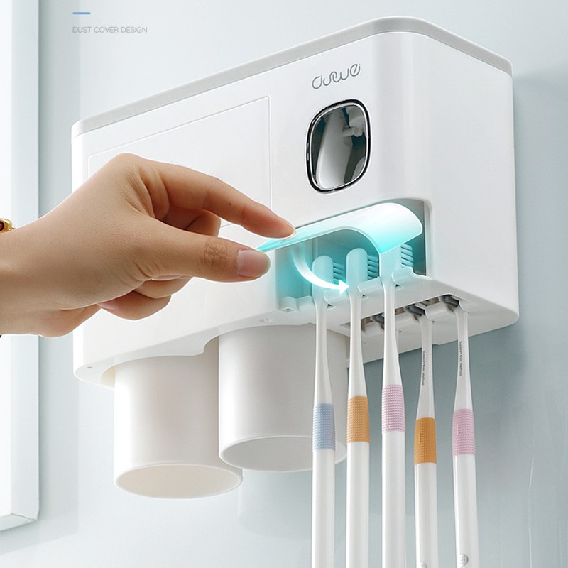 ▽◆  🔥พร้อมส่ง🔥Oswei อุปกรณ์เก็บแปรงสีฟัน ที่บีบยาสีฟันอัตโนมัติ แบบติดผนัง ชั้นวางของในห้องน้ำ Multi-Functional Toothbrush
