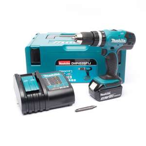 Makita สว่านไร้สายกระแทก DHP453SF1J +D-54106 ชุดดอกสว่านสีดำ 13 ดอก