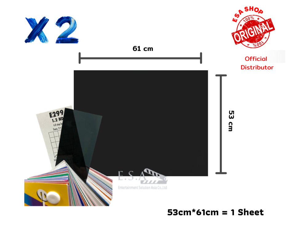 (2 Sheet) Rosco E-Colour Filters E299 1.2 Neutral Density (21