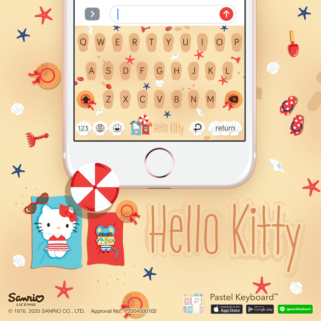 Hello Kitty Hello Summer Keyboard Theme⎮ Sanrio (E-Voucher) for Pastel Keyboard App