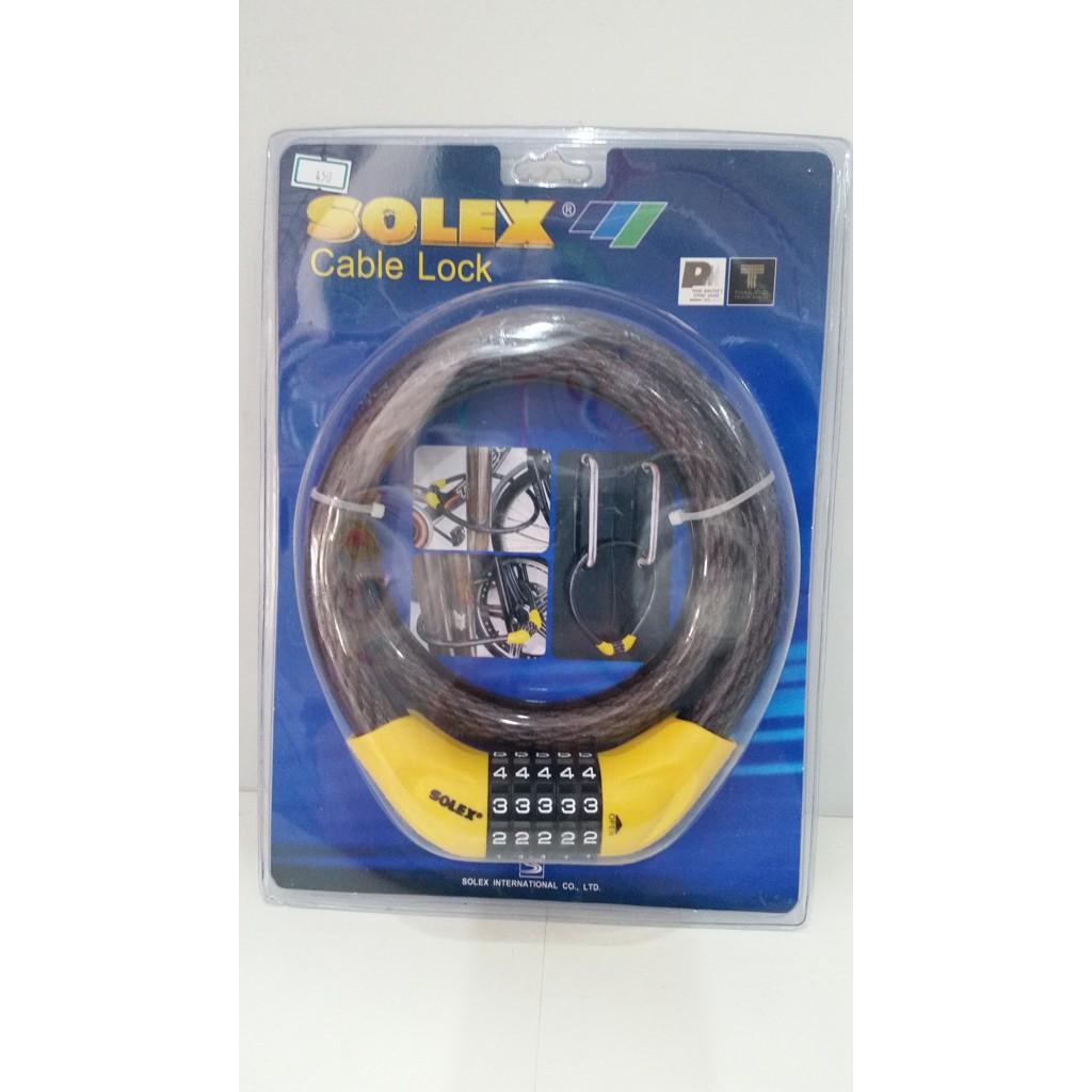 [หนามาก] SOLEX เคเบิ้ลสายล็อคมอเตอร์ไซค์, สายล็อคจักรยาน, ตั้งรหัสได้ สายล็อคหมวกกันน็อค ล็อคประตู หมวกกันน็อค หมวกกันน็อคเด็ก หมวกกันน็อคผู้ใหญ่ หมวกกันน็อค 3 กระดุม หมวกกันน็อคเต็มใบ  หมวกกันน็อคครึ่งใบ ของแท้