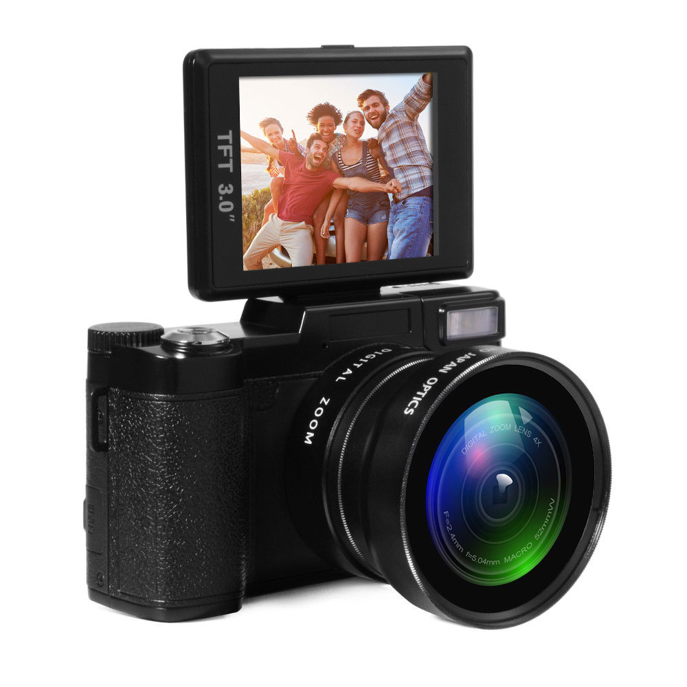 กล้องดิจิตอล 24MP ปรัปหน้าจอได้ 1080P  หน้าจอ 3.0 นิ้วระบบสัมผัส LCD Camcorder with UV Filter + Wide Angle Lens   รับประกัน 1 ปี
