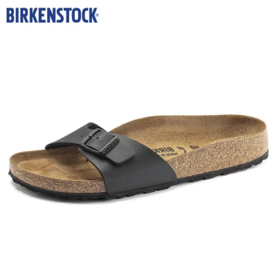 Birkenstock Madrid EVA Black รองเท้าแตะ ผู้หญิง สีดำ รุ่น 128163 (narrow)รองเท้าแตะชายหาดแฟชั่นกลางแจ้งสำหรับผู้ชายและผู้หญิง