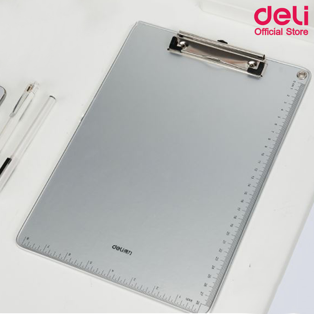 Deli กระดานคลิปบอร์ดอะลูมิเนียมแนวตั้ง A4 Clip Board A4 64504 คลิปบอร์ด กระดานคลิปบอร์ด คลิปบอร์ดรองเขียน กระดานรองเขียน กระดานหนีบ แผ่นรองเขียน ที่หนีบเอกสาร เครื่องใช้สำนักงาน