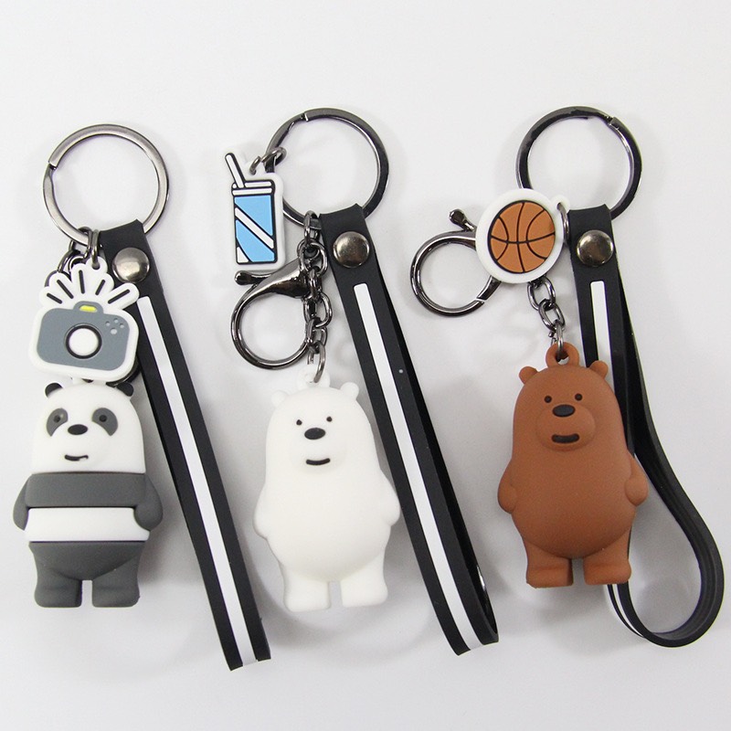 MO077 พวงกุญแจหมี น่ารัก หมี We Bare Bears 3 สี น้ำตาล ขาว แพนด้า พร้อมส่ง กดสั่งได้เลย ของขวัญ พวงกุญแจ