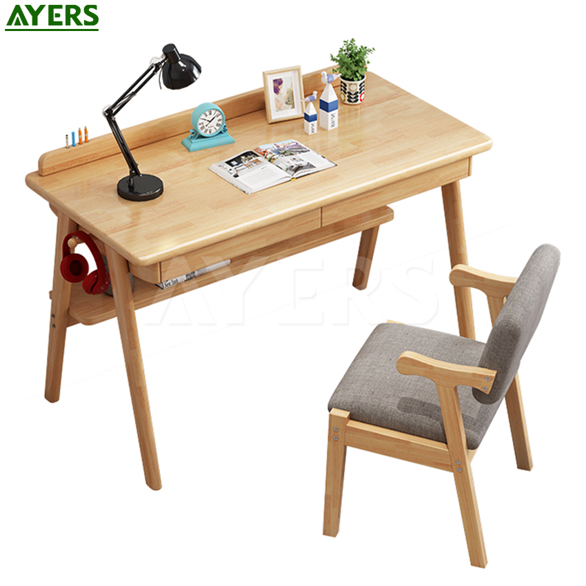AYERS โต๊ะไม้พร้อม ลิ้นชัก โต๊ะคอมพิวเตอร์ โต๊ะไม้ญี่ปุ่น โต๊ะวางโน๊ตบุ๊ค โต๊ะคอม Computer Desk โต๊ะวางโน๊ตบุ๊ค โต๊ะทำงาน มี 2 แบบให้เลือก