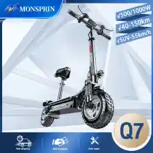 ภาพขนาดย่อของภาพหน้าปกสินค้ารับประกัน1ปีMONSPRIN Q7 สกู๊ตเตอรไฟฟ้าออฟโรดใหม่ล่าสุด รถไฟฟ้า 48V500W/1000W พับได้ ระยะวิ่ง 40-150 กม ความเร็วสูงสุด 55KM/H กันน้ำ IP54 11นิ้วยางเรเดียล เวอร์ชั่นสูง สกุ๊ดเตอร์ไฟฟา สกู๊ตเตอร์ไฟฟ้า สกูตเตอร์ scooter ไฟฟ้า สกู๊ดเตอร์ สกูดเตอร์ไฟฟ้า จากร้าน Monsprin Shop บน Lazada ภาพที่ 1