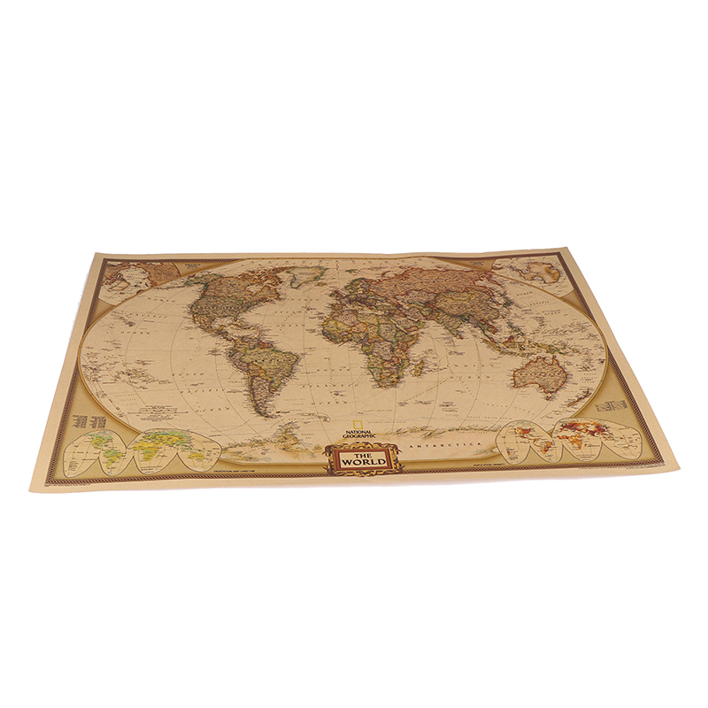 tantuoye MWJ World Map Vintage Matte Paper Kraft Antique Poster Wall ...
