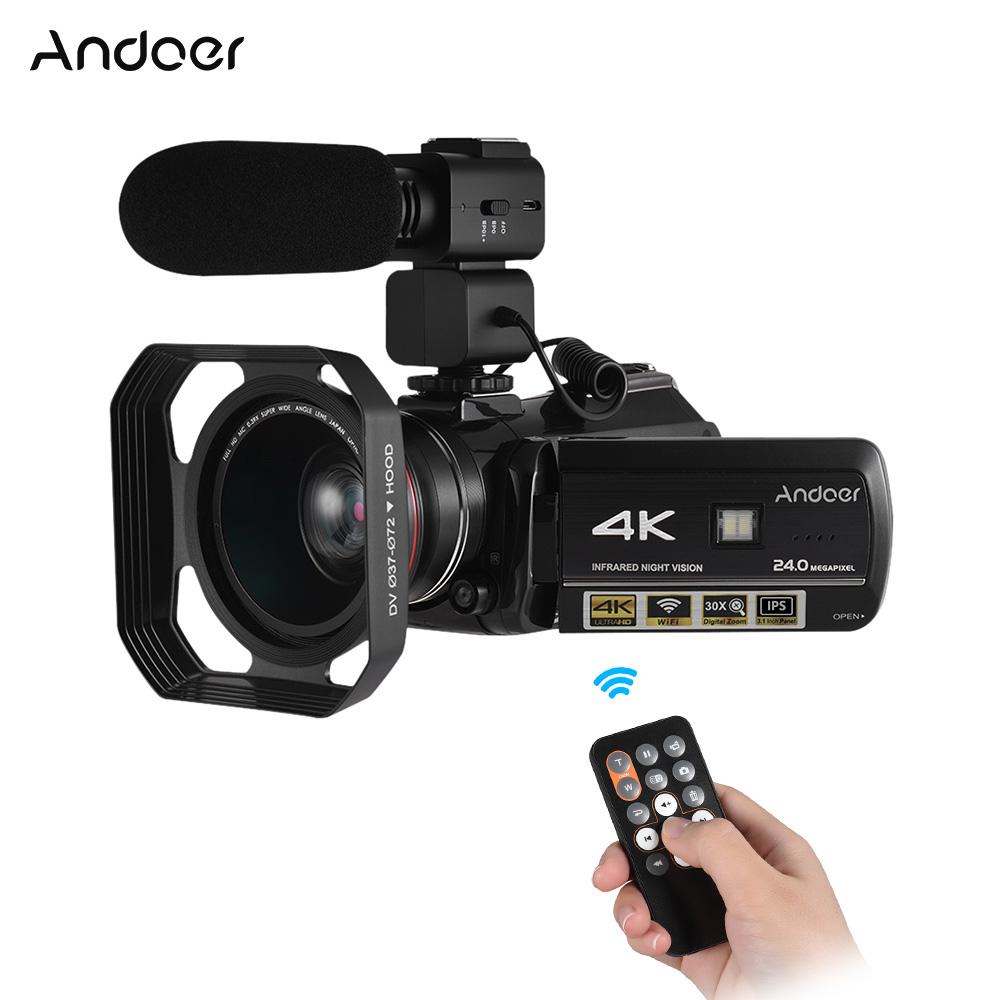 Andoerกล้องวิดีโอดิจิตอลAC3 4K UHD 24MP,กล้องบันทึกวิดีโอDVการเชื่อมต่อWiFiซูม30เท่าหน้าจอสัมผัสLCDขนาด3.0 