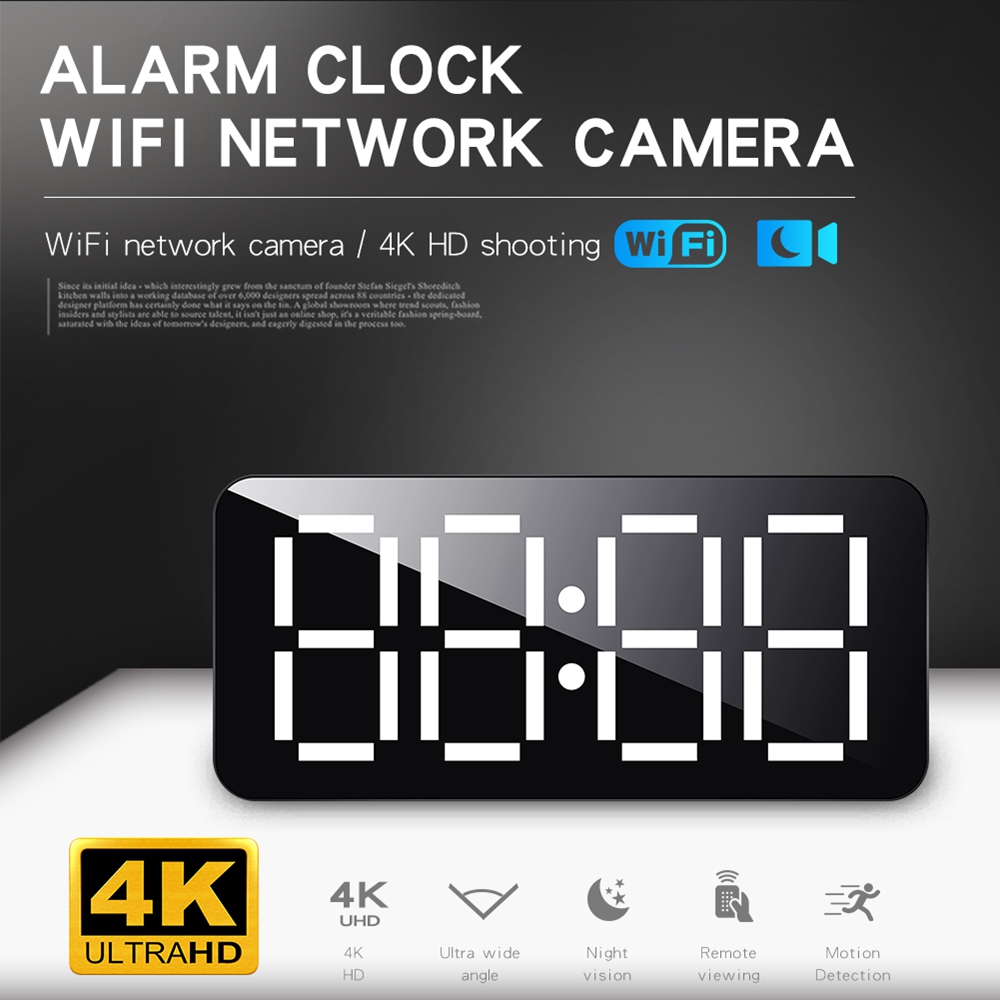 4K HFD นาฬิกากล้องขนาดเล็ก wifi IP / AP การรักษาความปลอดภัย night vision กล้องตรวจจับการเคลื่อนไหวกล้องขนาดเล็ก home