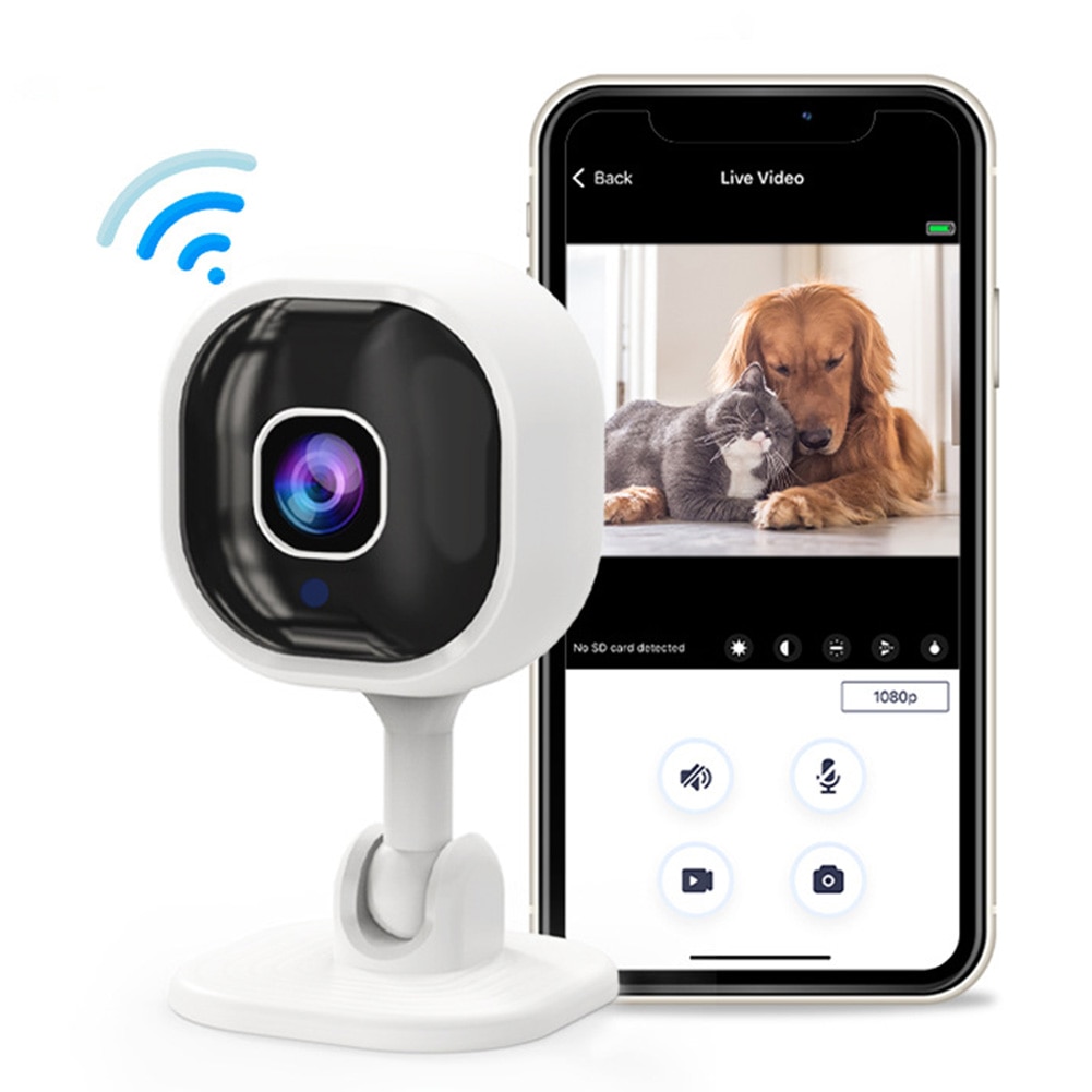 ZZOOI 1080P Office Rotate Base Video Playback Type C Night Vision 2 Way Audio Alert Security Camera With Motion Detection Indoor Home
