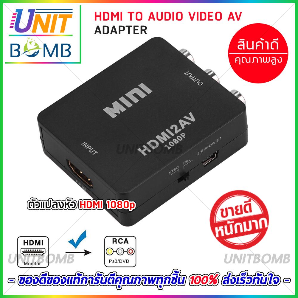 UNITBOMB HDMI to AV Converter (1080P) แปลงสัญญาณภาพและเสียงจาก HDMI เป็น AV