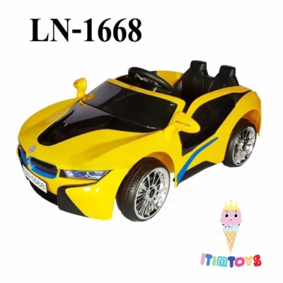 itimtoys รถแบตเตอรี่เด็ก รถเด็กนั่งไฟฟ้า BMW i8 มีรีโมท ประตูเปิดได้ ln1668