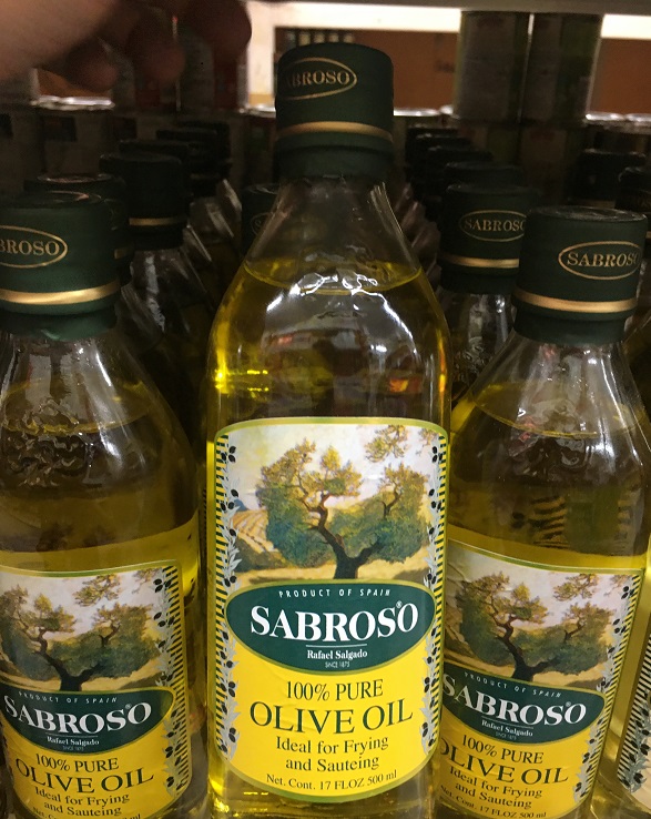 น้ำมันมะกอก Sabroso 100% Pure Olive Oil 500ml