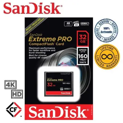 SanDisk 32GB Extreme Pro Compact Flash 160MB/s