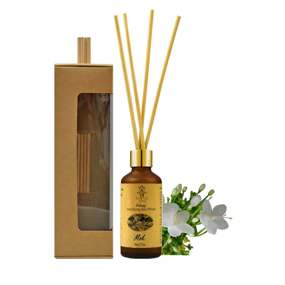 Hot Sale hHom Reed Diffuser ก้านหอม กลิ่น ดอกโมก 50 ml (Mok) ราคาถูก เทียนหอม เทียนหอมคริสมาส