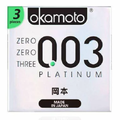 Okamoto ถุงยางอนามัย โอกาโมโต้ 003 Condoms Japan 52 mm (3ชิ้น/กล่อง)