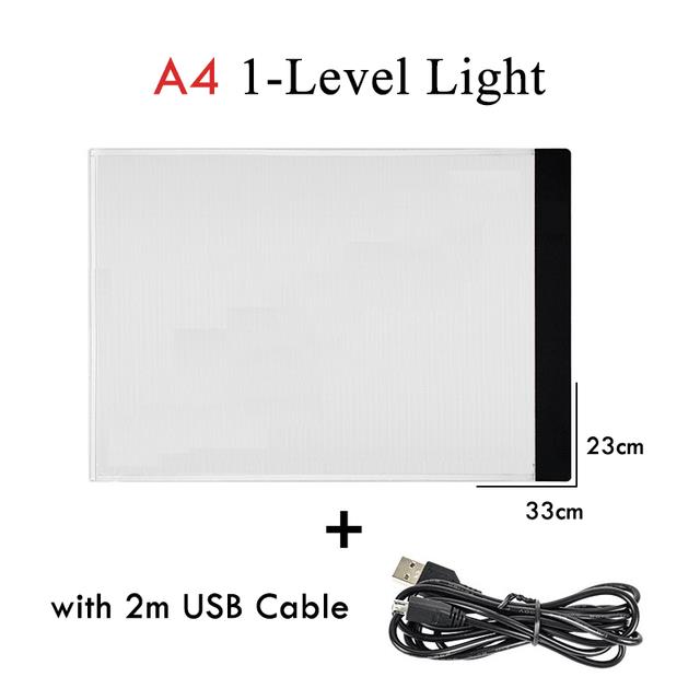 A4/A5 Three Level Dimmable Led Light Graphics Pad Drawing Pad Copy Board  Electric Painting Tablet Children Educational Art Toys