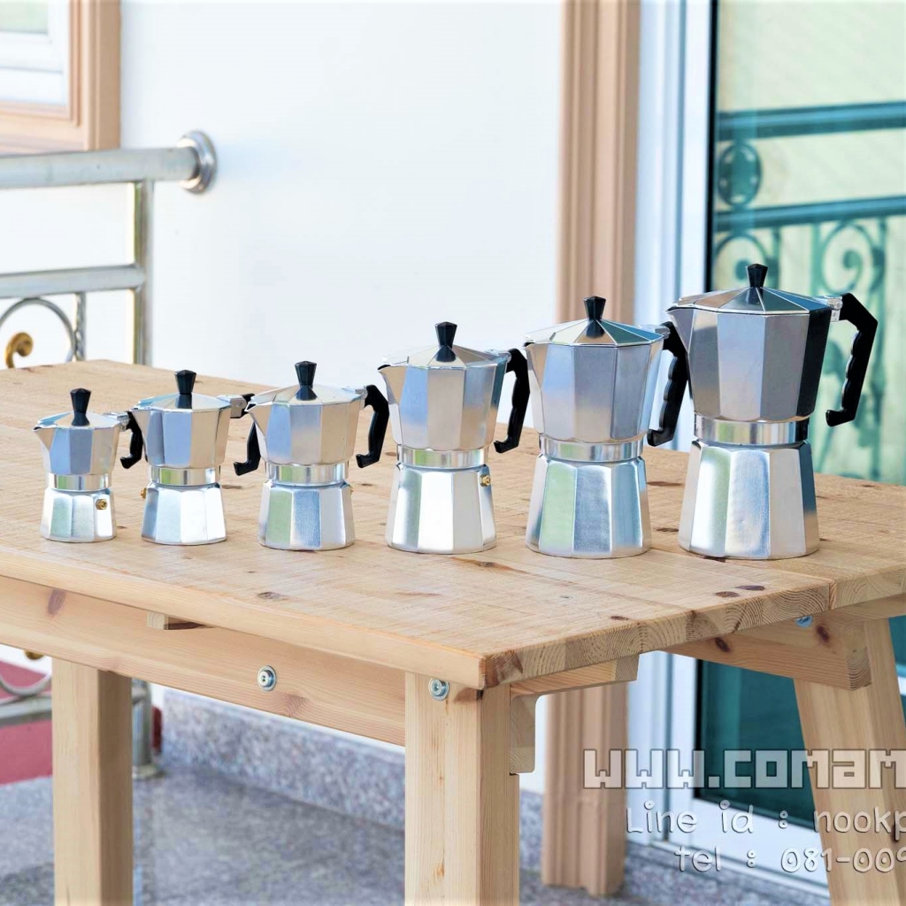 Moka Pot หม้อต้มกาแฟ กาต้มกาแฟพกพา แบบ1,2,3,6,9,12คัพ สินค้าพร้อมส่งจากในไทย