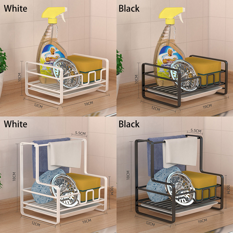 XMDS XINGMUDENGSHI Kitchen rag rack punch-free countertop rack washcloth drain rack multi-functional storage rack