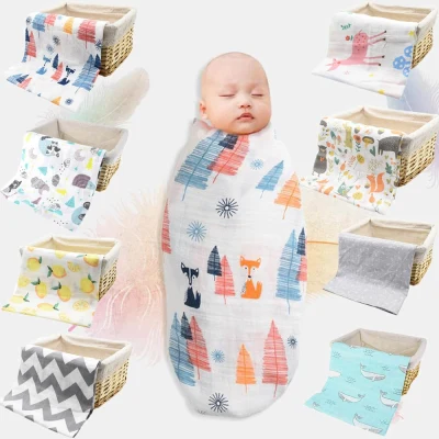 NEW Arrival 100 Cotton Baby Swaddles Soft Newborn Blankets Bath Gauze Infant Wrap Sleepsack Stroller Cover Play Mat Baby